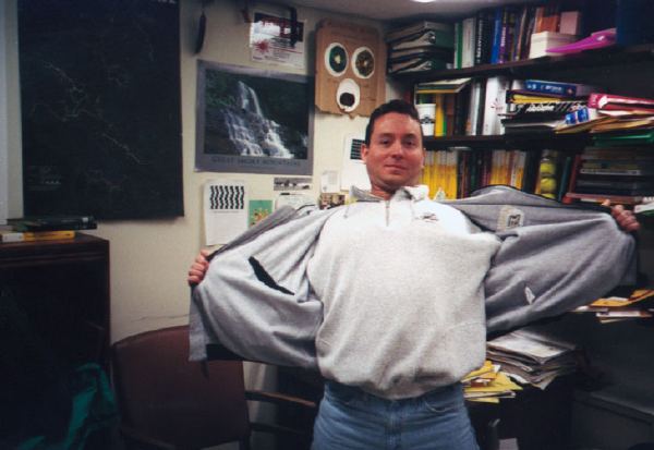 Dan in my grad school office. "Look at my wingspan!"