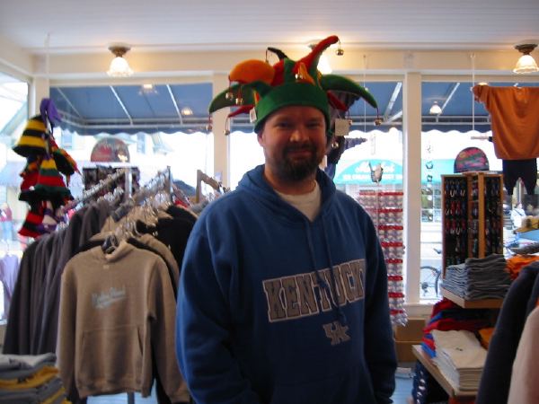 A hat Melissa makes me wear. We're in Mackinac, MI.