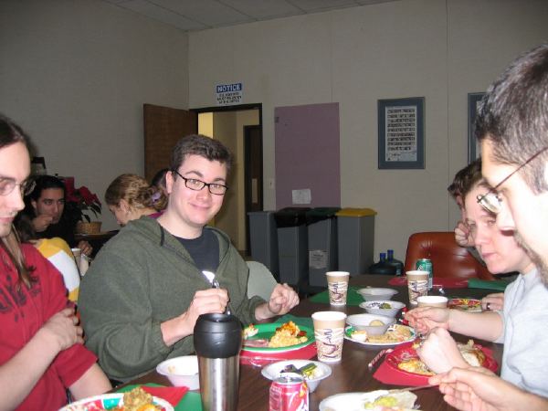 Cafeteria food makes Rob happy.