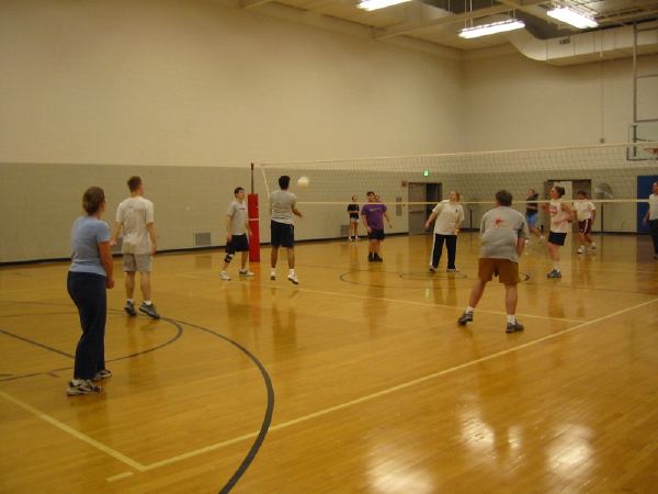 Volleyball intramurals in grad school.
