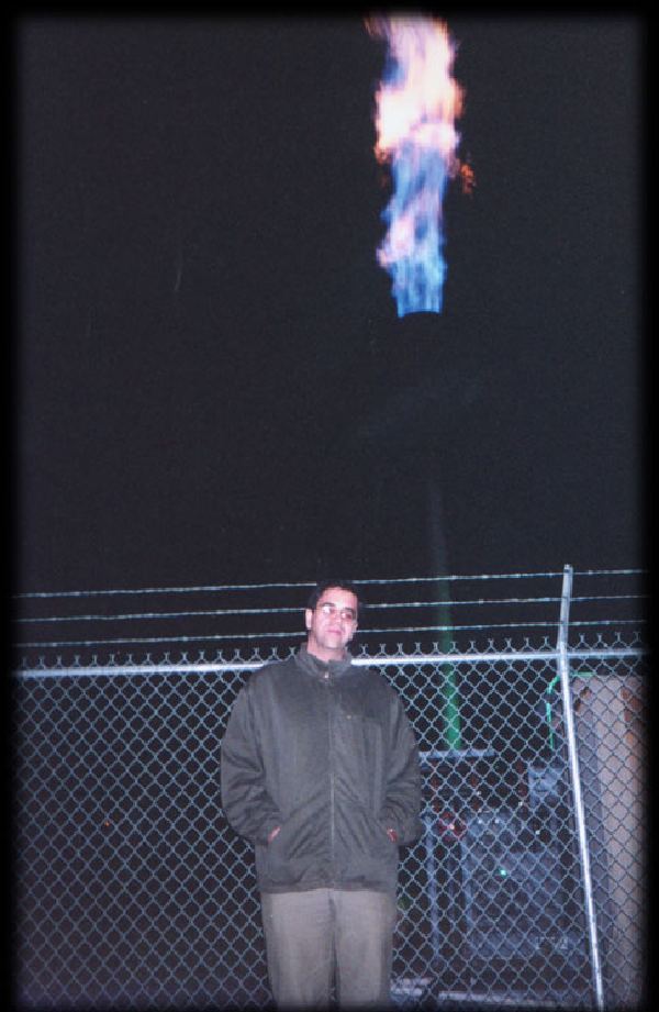 Majid by the flame.