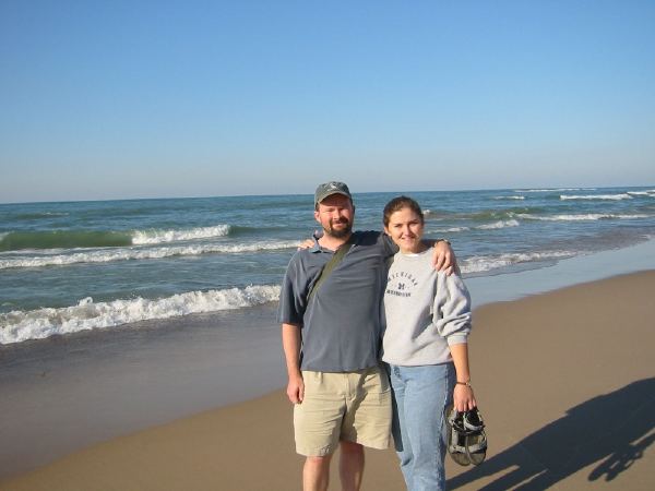 On the beach.