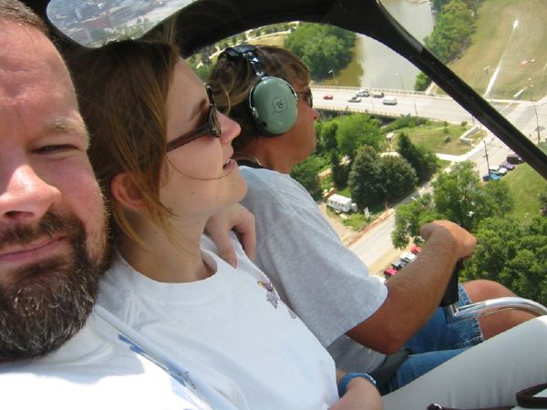 An angle shot out of the helicopter.