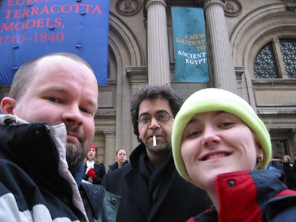 After a hard day of looking at art, Majid needs a smoke.