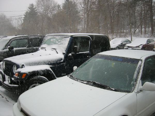 It snowed.