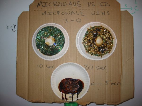 Here's my microwave versus a CD experiment.