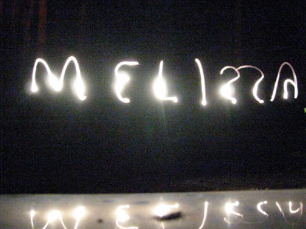 And night spelling with an open shutter and a flashlight.